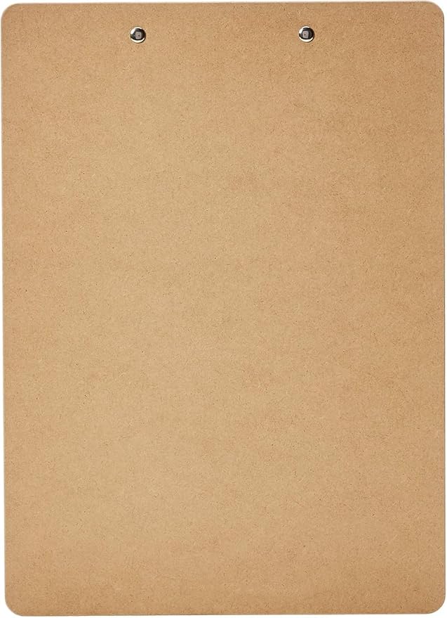Amazon Basics Hardboard Office Clipboard,Letter Size, 9" x 12.5", 30-Pack, Brown