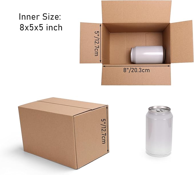 CRUGLA 40 Packs 8x5x5 Shipping Boxes for Small Business, Corrugated Cardboard Boxes Bulk for Shipping Packing Mailing