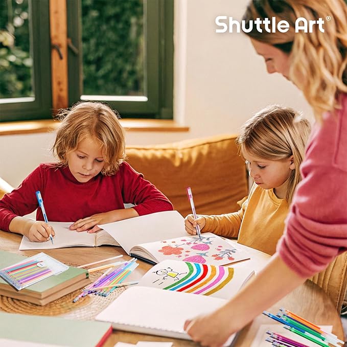 Gel Pen Refills, Shuttle Art 180 Colors (No Duplicates) Gel Pen Refills, 7 Color Types for Kids Adults Coloring Books Drawing Doodling Crafts Scrapbooking Journaling