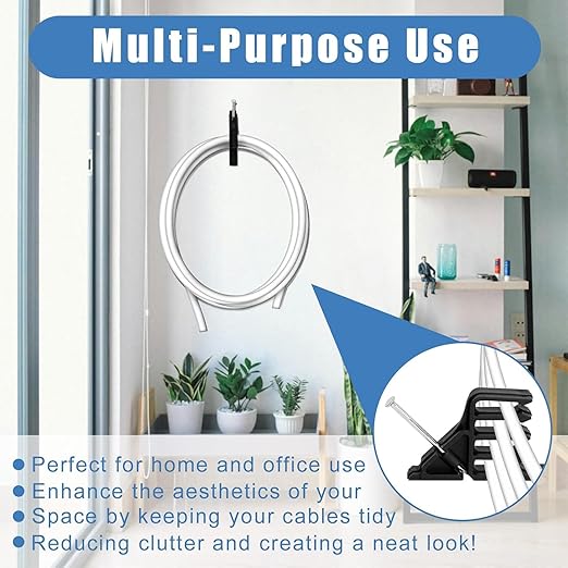 100Pcs Cable Stackers, Cable Staples Clips with Steel Nails, Electrical Wire stackers,Insulated Cord Staples Multi Cable Wire Clips for Suitable Most Cables