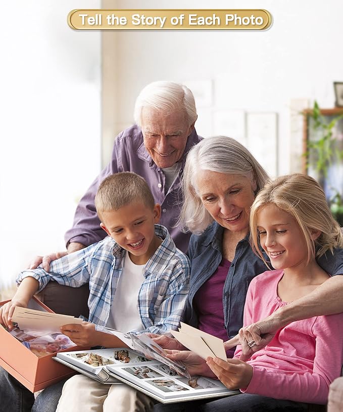 Popotop Photo Album Self Adhesive Scrapbook Album for 4x6 5x7 8x10 Pictures DIY Photo Book as Scrapbooking Supplies Kits, Birthday Gifts for Women Mom Wedding Baby Family Travel