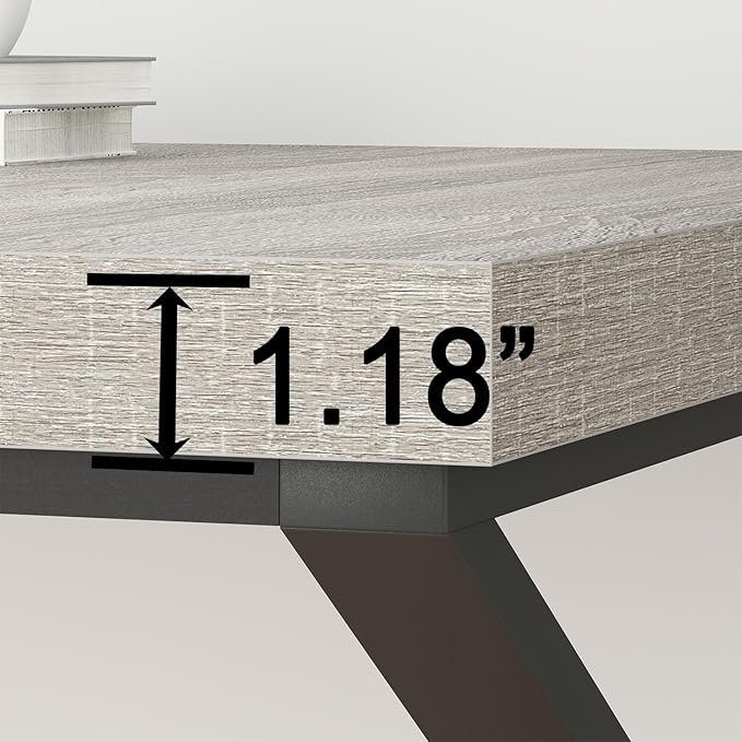 HSH 70 Inch Long Grey Desk, Large Home Office Computer Desk for 2 People, Industrial Wood and Metal Executive Work Writing Study Gaming Desk Table, Modern Bedroom Simple PC Laptop Desk Double Desk