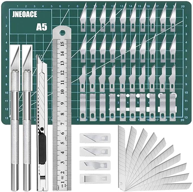 Jneoace Exacto Knife Precision Carving Craft Hobby Knife Kit with 40 PCS Exacto Blades for DIY Art Work Cutting, Hobby, Scrapbooking, Stencil