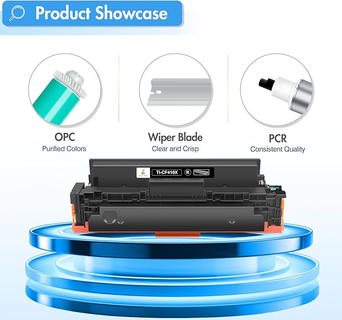 TRUE IMAGE Compatible Toner Cartridge Replacement for HP 410X CF410X CF410A 410A M477 M452 Color Pro MFP M477fdw M477fnw M452dw M477fdn M452nw M452dn M377dw Printer Ink (Black, 1-Pack)