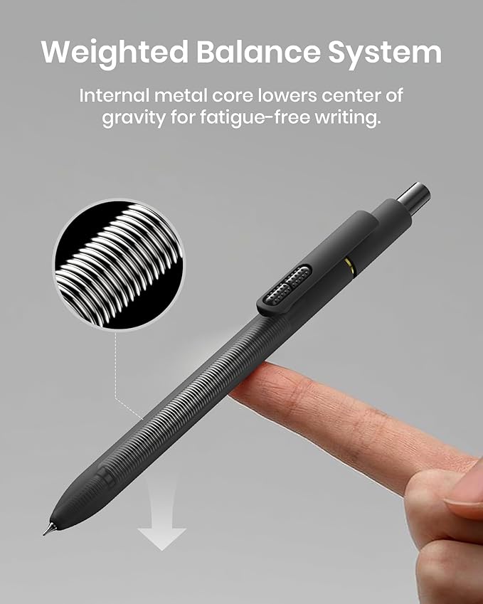 8 Pcs Gel Pens - 0.7mm Fine Point Smooth Writing Black Ink, Quick-Dry Long Lasting Fidge Pens, School & Office Supplies for Men Women