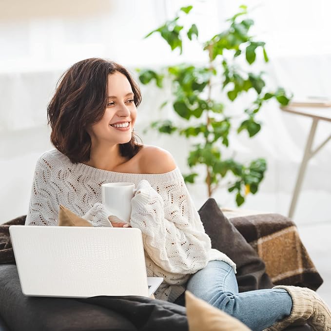 DTangLsm Compatible with MacBook Air 13 inch Case 2021 2020 2019 2018 Model M1 A2337 A2179 A1932 with Touch ID, Crocodile Leather Hard Shell Faux Alligator Laptop Case Snake Skin&Keyboard Cover, White