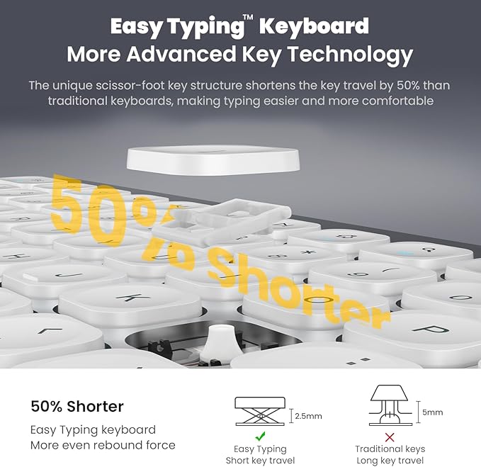 cimetech Wireless Keyboard and Mouse Combo, Compact Full Size Wireless Keyboard and Mouse Set Less Noise Keys 2.4G Ultra-Thin Sleek Design for Windows, Computer, PC, Notebook, Laptop - Silver