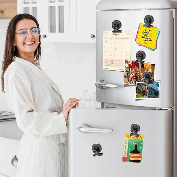 40 Pack Heavy Duty Magnetic Clips, Fridge Magnet Whiteboard Magnet Clips, Refrigerator Magnets Clip, Non-Scratch Clip Magnets for Fridge Whitoboard, Locker Magnets for School, Office, Home, Kitchen