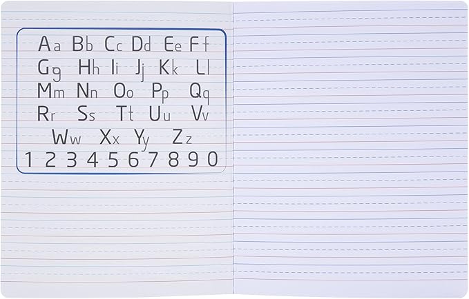 Mintra Primary Composition Notebook, 24 units 6-4 Pack, Assorted Colors, 80 Sheets, 7.5in x 9.75in, Full Sheet, Ruled with Drawing Area, Flexible Hardcover Journal, Grades K-2, School & Home Use