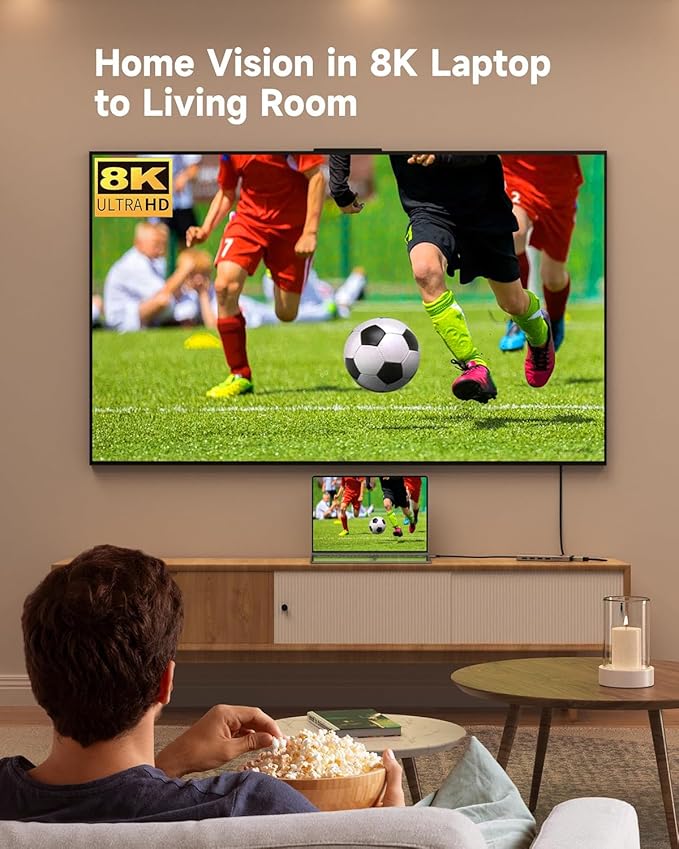 Triple Monitor Docking Station, 14-in-1 USB C Hub with DP 8K@30Hz/4K@144Hz, Dual HDMI 4K@60Hz, 100W PD, 7 USB Ports, SD/TF Card Reader, Gigabit Ethernet for MacBook & Windows Laptop