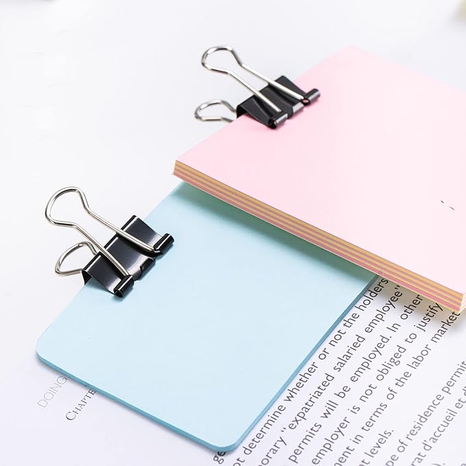 Amazon Basics Sturdy Binder Clips for Office Use, 96 Count (8 Pack of 12), Medium, 1.25 in, Black