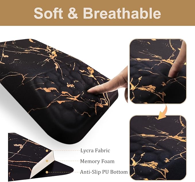 Ospelelf Black Keyboard Wrist Rest Ergonomic Mouse Pad with Wrist Rest, Wrist Rest for Computer Keyboard,