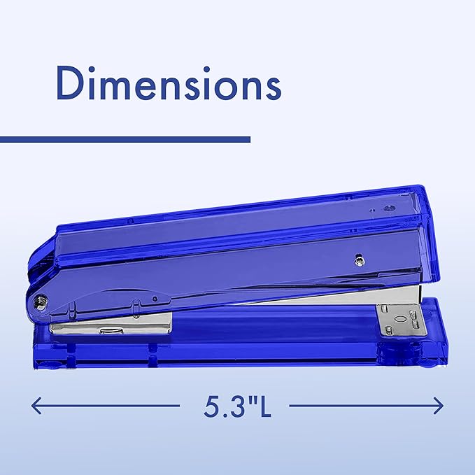 OfficeGoods Acrylic Stapler – Aesthetic & Durable Blue Desk Staple for Modern Office – Stylish & Compact Office Supplies for Women & Men