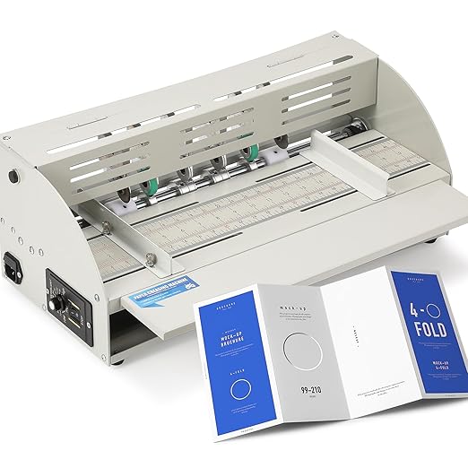 Mxmoonant Electric Creasing Machine with Adjustable Speed 0-100r/min, Paper Creaser Perforator Cutter Folder for Cards Invitations Tickets 110V