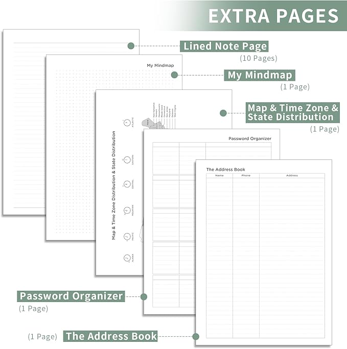 AHGXG 2026 Planner, Weekly and Monthly, Large A4 8.5"x11", Planner 2026-2027, Calendar 15-Months Jan 2026 - Mar 2027, Vegan Leather Softcover, Inner Pocket, Sage Green