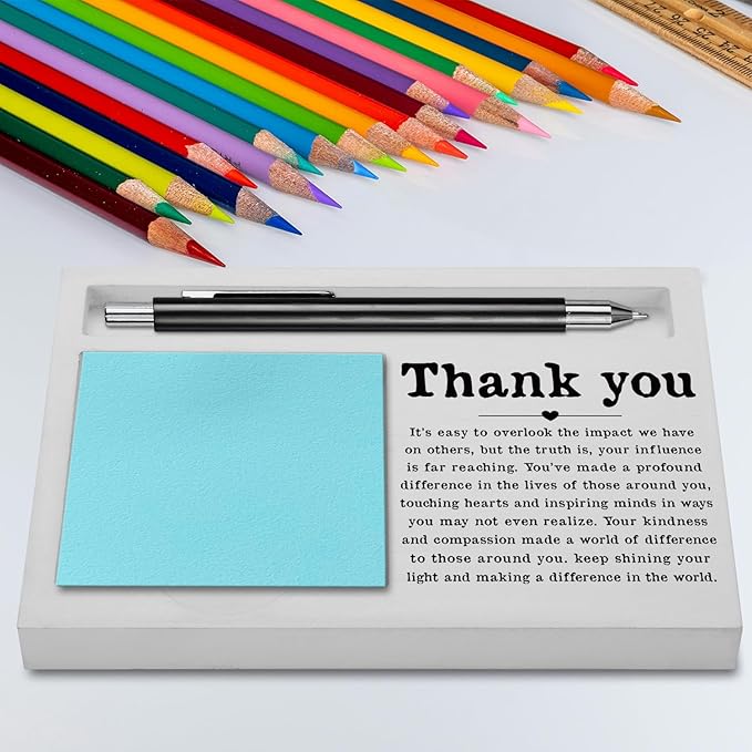 Thank You Sticky Note Holder, Thank You Appreciation Gifts for Leader Boss Women Best Mom Mentor Coach Manager Coworker Teacher Self-Stick Note Pad Holders YBB01