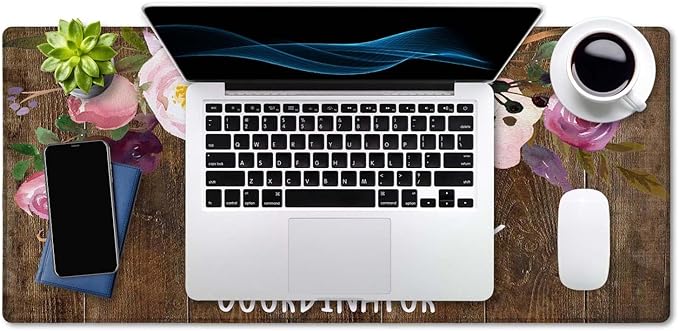 SSOIU Large Mouse Pad, Full Desk XXL Extended Gaming Mouse Pad 35.5" X 15.7", Waterproof Desk Mat Stitched Edges, Non-Slip Laptop Computer Mousepad for Office and Home, Chaos Coordinator Funny Quote