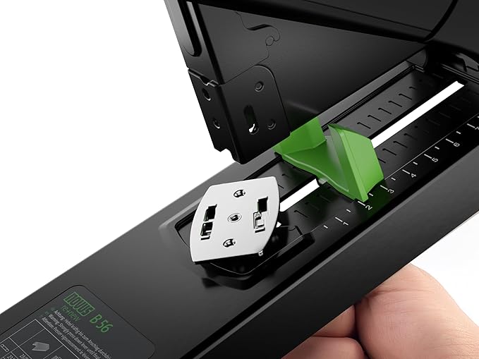 Novus B56 re+New Heavy Duty Stapler, 200 Sheet Capacity, Made of 82% Recycled Plastic, German Engineered, Adjustable Guide, 25 Yr. Warranty, Black (023-0066)