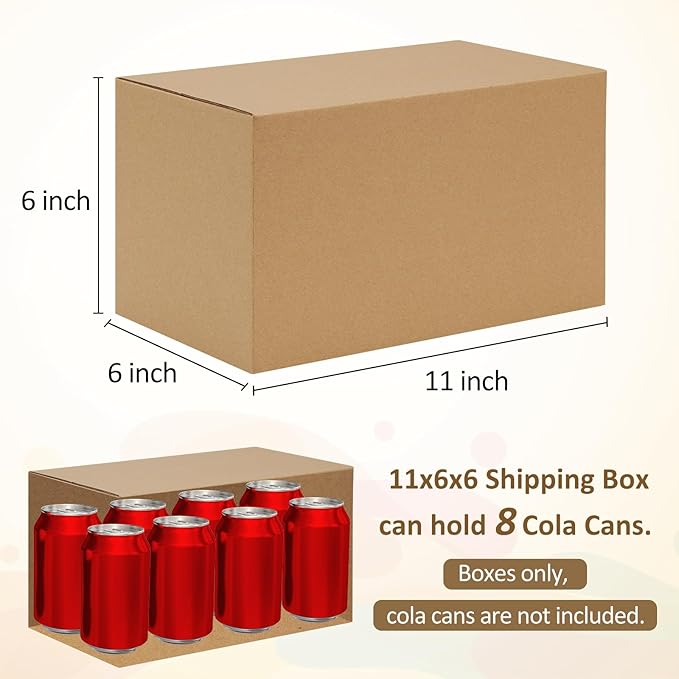 Eupako 11x6x6-Small-Shipping-Boxes-30-Pack-Brown-Corrugated-Box-Mailers, Cardboard Boxes for Packaging Small Business, Mailing
