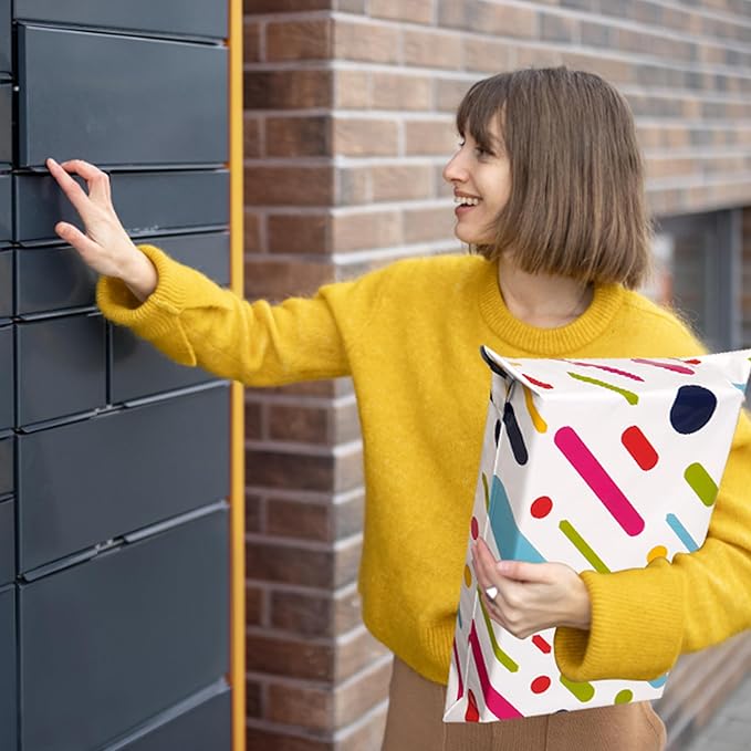 Poly Mailers 10x13 Inch 100 Pcs - Color Stripe Printed Shipping Bags, 2.4mil Thickness, Waterproof and Tear Resistant Mailing Envelopes, Self-Sealing Packaging Bags for Small Business
