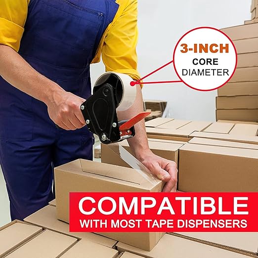 Packing Tape (18 Rolls),2.7mil, Heavy Duty Packaging Tape for Shipping Moving Sealing, 1.88 Inch x 60 yd Per Roll, Total 1080 Yards (18)