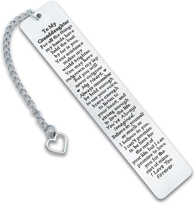 Granddaughter Gifts from Grandma Grandpa, to My Granddaughter Bookmark, 16th 18th 21st Birthday Gift for Granddaughter Birthday Christma 2025 Graduation Gifts for Granddaughter from Nana