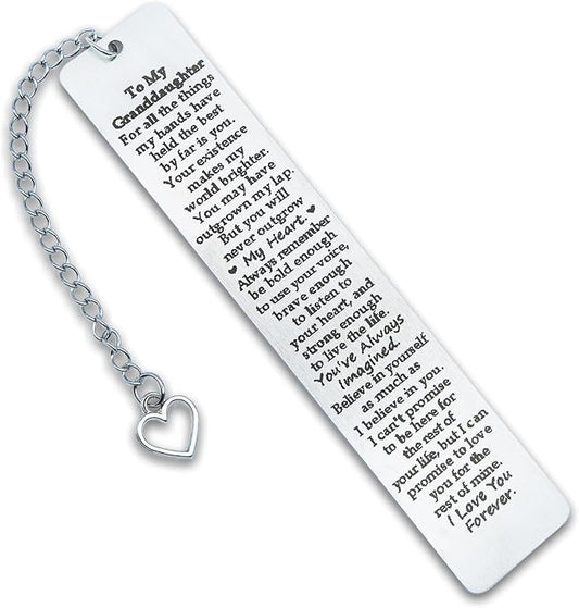 Granddaughter Gifts from Grandma Grandpa, to My Granddaughter Bookmark, 16th 18th 21st Birthday Gift for Granddaughter Birthday Christma 2025 Graduation Gifts for Granddaughter from Nana