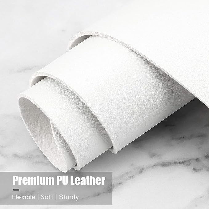 Hsurbtra Desk Pad, 35.5" x 17" PU Leather Desk Mat, XXL Extended Mouse Pad, Waterproof Desktop Blotter Protector, Non-Slip Ultra Thin Large Laptop Keyboard Writing Mat for Office Home, White