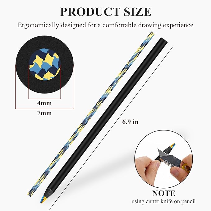 Stocking Stuffers,12-Color Rainbow Pencils Set- Multicolored Colored Pencils for Kids, Adults & Artists, Professional Art Supplies Pencils for Coloring Books, Sketching & Illustration.