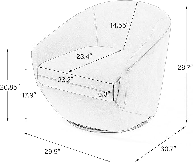UIXE Faux Leather Swivel Accent Chairs Set of 2, Barrel Chair Upholstered Club Armchair for Living Room, Comfy Single Sofa Bedroom Side Reading Seat - Brown