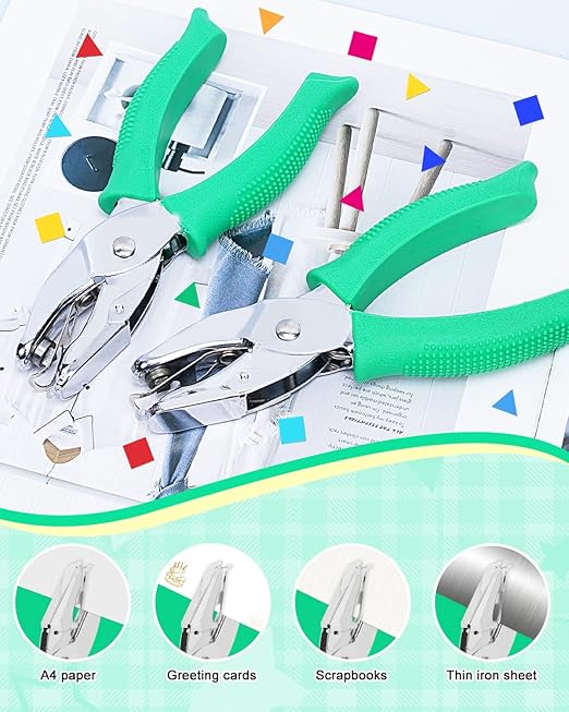 UCEC 1/6" Square Shape Hole Punch Metal Handheld Paper Punches for Crafting, Single Small Square Shape Hole Puncher School Supplies for Scrapbook DIY Craft Paper Tag in Home Office Classroom