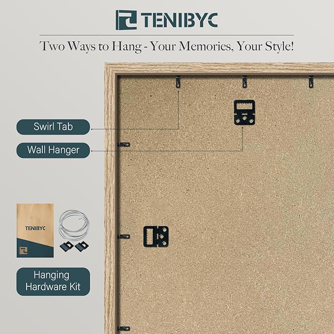 16x20 Oak Poster Frame with HD Glass - 3pk, Natural Wood Picture Frame, Wall Gallery Frame