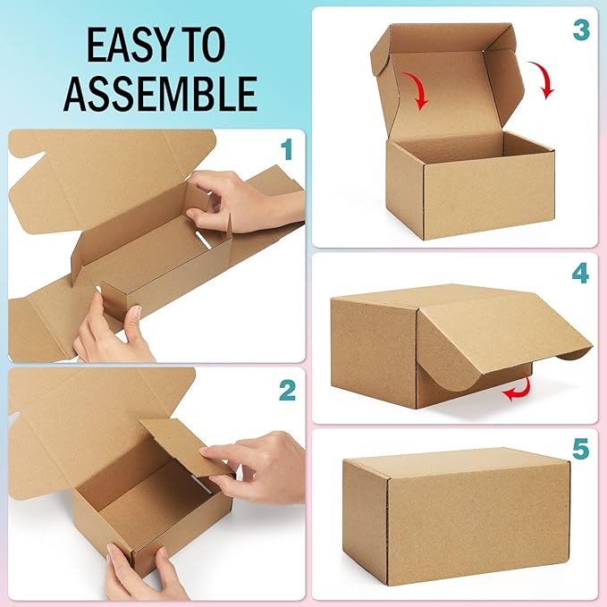 Shipping Boxes 9x6x2 inches Brown Small Mailing Boxes 25 Pack Cardboard Corrugated Box Mailers