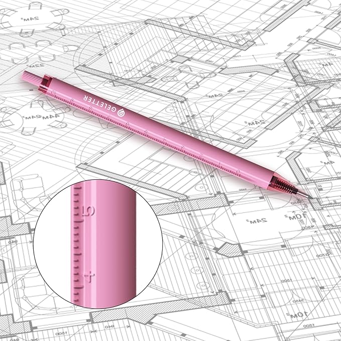 Gel Pens with Ruler Scales Barrel, 5 Pcs 0.5mm Retractable Fine Point Pens for Precise Writing and Drawing, Quick-Dry Ink, Ideal for Office and School Supplies, Free Sticky Notes