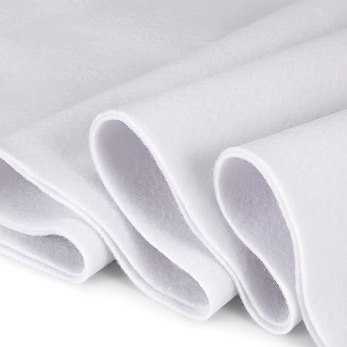 1.4mm Thick Felt Sheets – 1 Yard x 1 Yard Soft Felt Fabric by The Yard for DIY, Sewing & Crafts Solid Color (White)