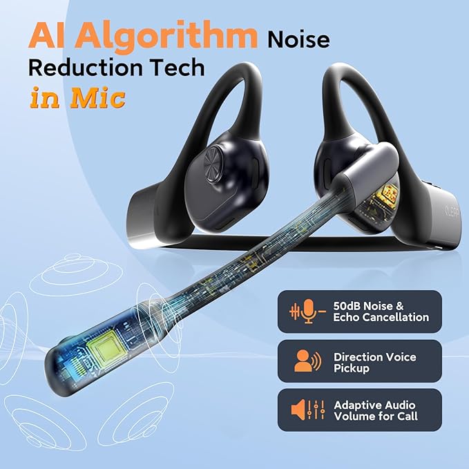 Pilot P200b Pro Wireless Headset with Mic for Work, 50dB Noise Cancelling Headphones with ENC, Bluetooth 5.3 - Wireless Computer Headset for Meetings and Calls