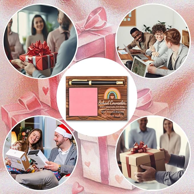 llxxeyopqdxz School Counselor Sticky Note Holder, Thank You School Counselor Gifts, Self-Stick Note Pad Holders YB367