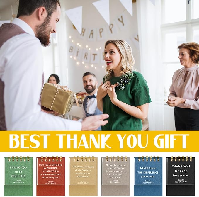 24pcs Employee Appreciation Gifts 2025-2026 Mini Desk Calendars Thank You Gifts Small Inspirational Desktop Calendar Bulk for Employee Teacher Staff Volunteer Coworker(Classic)