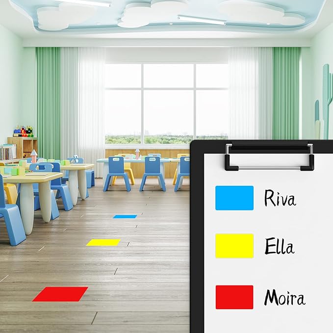 Rectangle Labels Sticker 3×5 Inch Vinyl Floor Stickers Color Coding Name Tags Roll Removable 200 PCS, Red