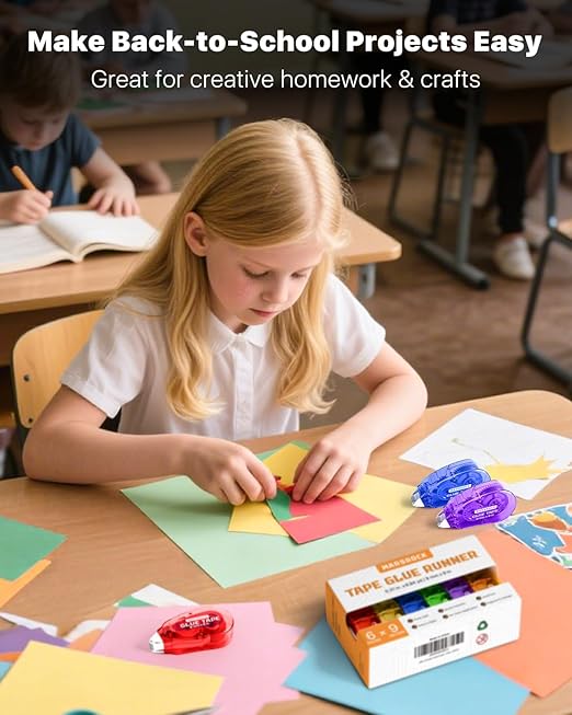 Double-Sided Adhesive Dots Roller – 12 Pack (0.31IN x 26FT) Dots Glue, Craft & Scrapbook Supplies for Gift Wrapping, Scrapbooking, and Photo Tape