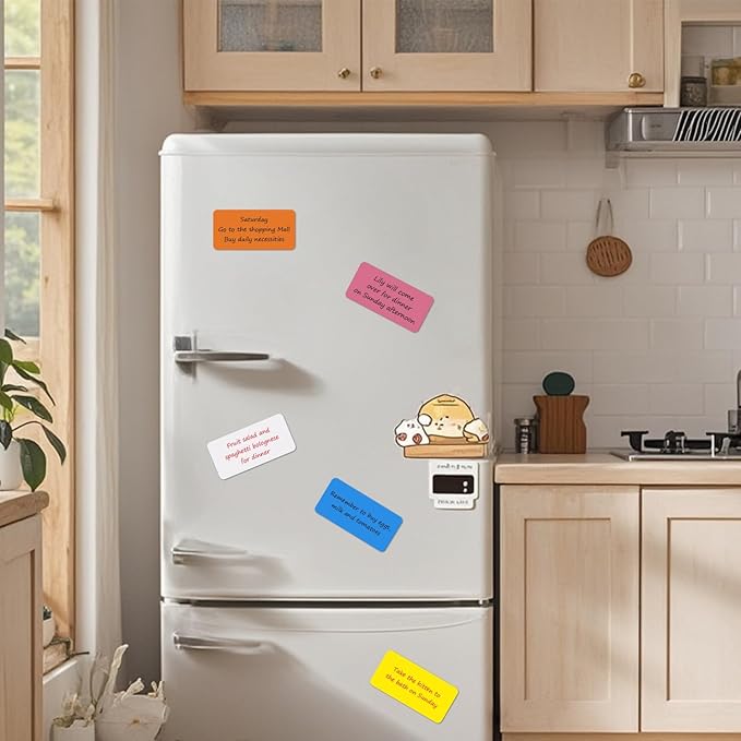 Dry Erase Magnets Set - 24 Pack - 4x2 in Whiteboard Magnetic Notes Planning Pads Labels - Small White Board Magnet Strips Name Tags for Home, Office and Classroom