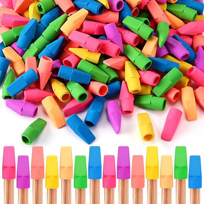 Sherr 2000 Pcs Cap Erasers for Pencils Assorted Colored Pencil Top Erasers Arrow Shaped Pencil Erasers Toppers Pencil Toppers Eraser Tops for Pencils for Kids Teachers School Classroom Home Supplies
