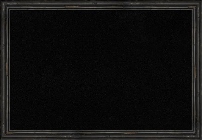 Amanti Art Black Cork Board for Wall, 27x39 Vision Board with Black Wood Frame, Large Corkboard Office Decor for Home Organization, Country Rustic Corkboard Pinboard to Display Items for Home