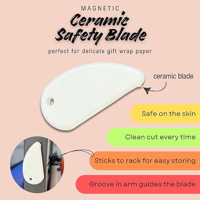 Paper Roll Holder, Dispenser Rack and Cutter - 8 Racks for Large, 36" Butcher, Craft, Gift Wrap & Art Kraft Rolls – Durable, Mobile Rolling Organizer with Ceramic Blade for Classroom, Studio & Retail