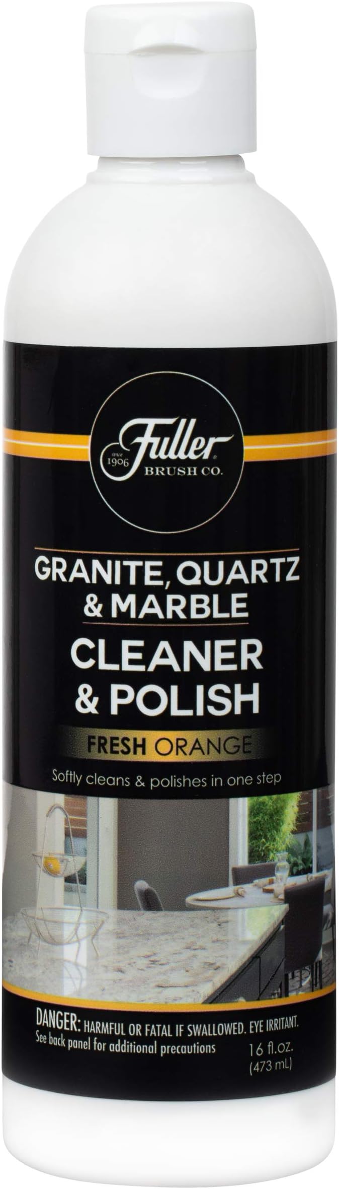Fuller Brush Countertop Cleaner & Polish - Multi Surface Cleaner - Cleans, Polishes and Protects Granite Quartz Marble Glass Laminates Metal and Other Surfaces Refreshing Orange Scent Removes Odor