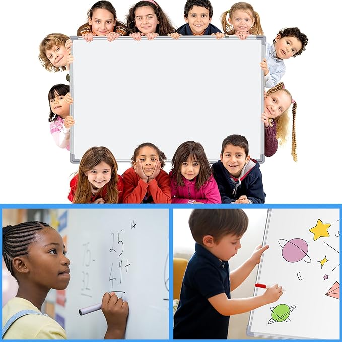 Tinlade 6 Pack Magnetic Dry Erase Whiteboard Message Presentation White Board White Board Dry Erase Aluminum Frame Hanging Whiteboard for School Home Office (36 x 24 Inches)