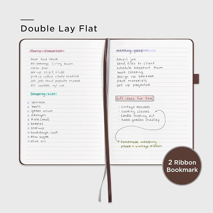 &And Per Se Lined Journal Notebook, 160 Pages, A5 5.7 x 8 inches College Ruled Thick Paper Notebook Journals for Writing, Hardcover Notebooks for Women Men Office School (1 Pack, Chocolate)