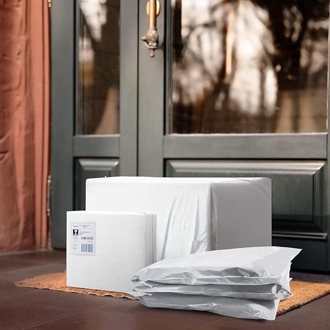 Metronic Poly Mailers 90000 Pack 12 x 15.5, Strong Adhesive Shipping Envelopes for Clothing, Waterproof Shipping Bags for Businesses, Flexible Mailers Poly Bags, Packages Bags Bulk, White