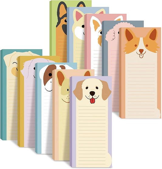 Censen 10 Pack 500 Sheets To Do List Notes Daily Checklist Notepads with 50 Sheets Each Undated Color Memo Pad Block Shopping List Pad Weekly Plan Notepad Organizer Planners(Dog Pattern,Lined)
