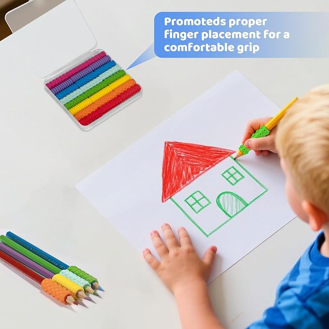 Silicone Textured Pencil Grips, Sensory Fidget Toys for Autism Kids, Writing Aid Tools ADHD Tools, 24 Packs